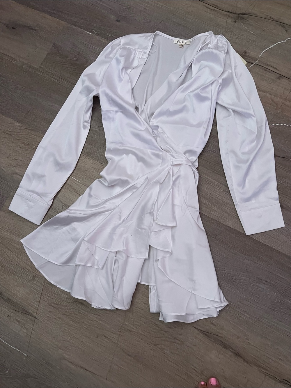 White Satin Wrap Dress dress